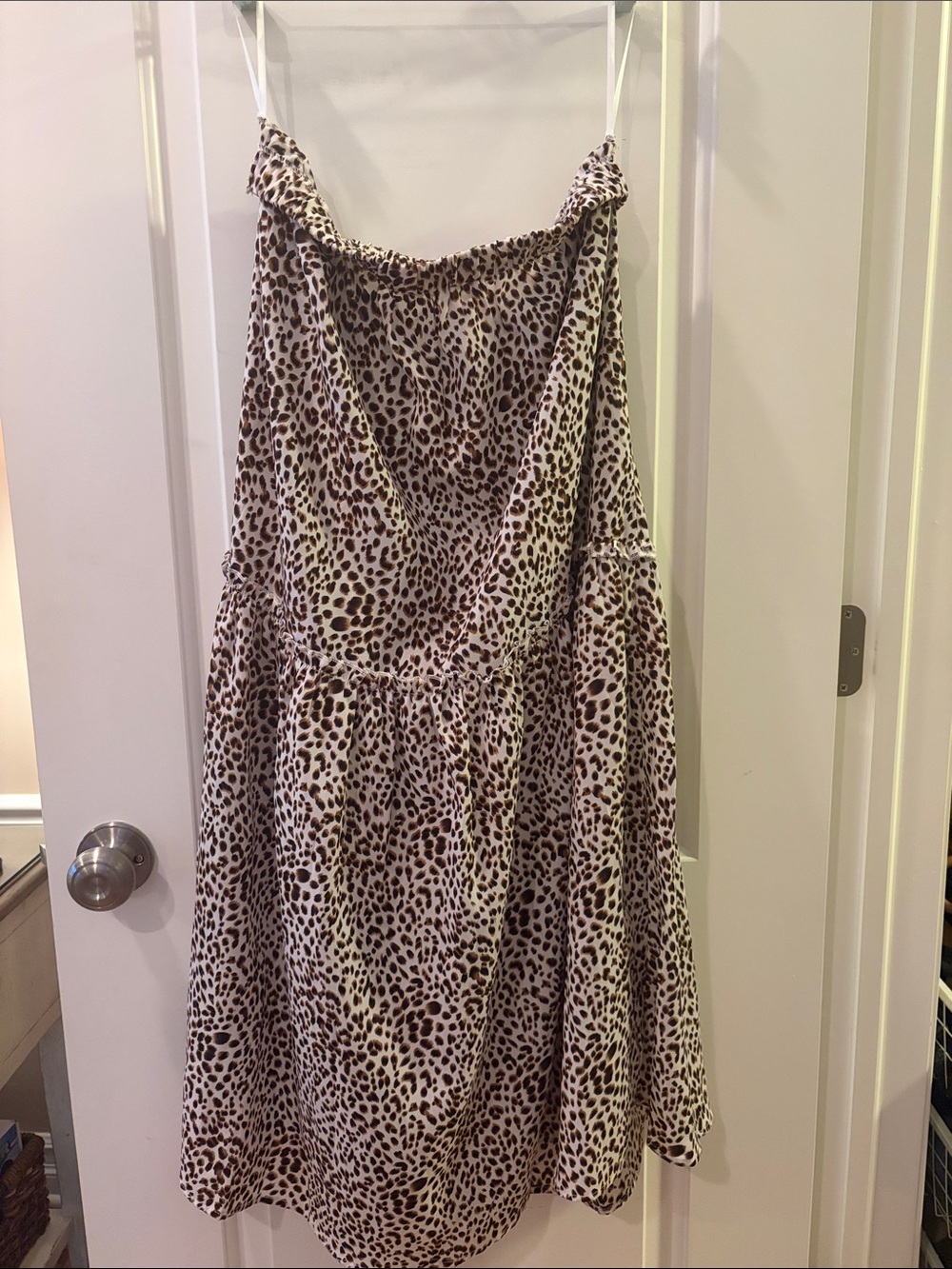 SHEIN Leopard-Print Maxi Skirt in Brown and Cream